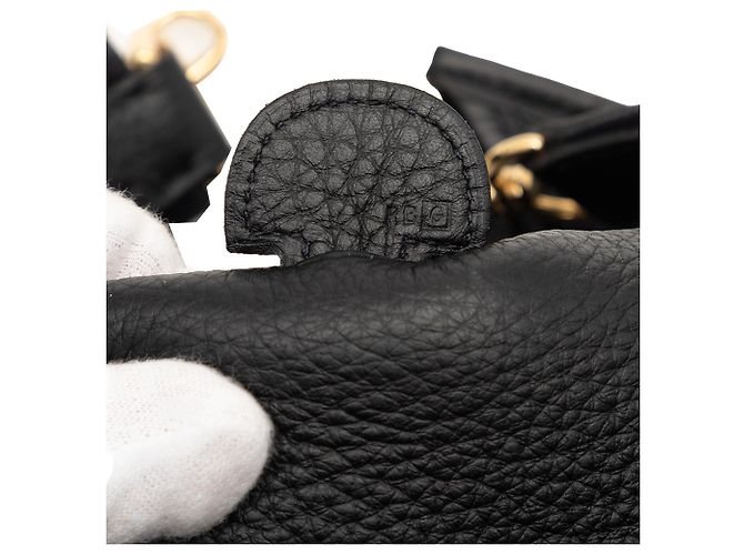 Hermès Evelyne 33 in Pelle Clemence Nera Nero - vista 6