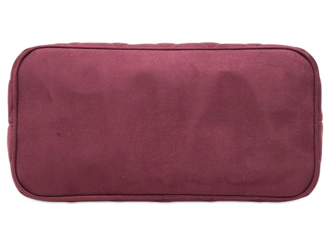 Chanel Rote Wildleder Medaillon Tasche Bordeaux - Ansicht 3
