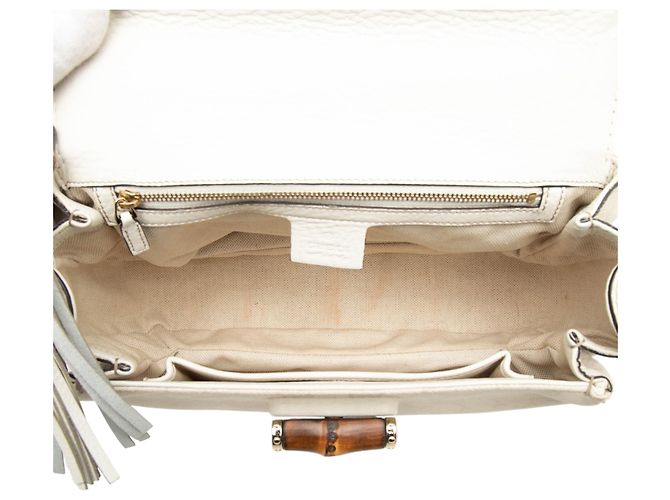 Borsa New Bamboo media GG in tela bianca Gucci - vista 4