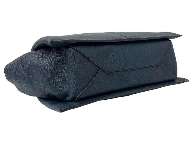 Céline Celine Blau Mittelgroße Tote aus genarbtem Kalbsleder Marineblau - Ansicht 4