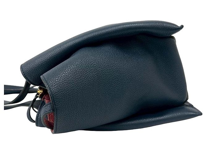 Céline Celine Blau Mittelgroße Tote aus genarbtem Kalbsleder Marineblau - Ansicht 7