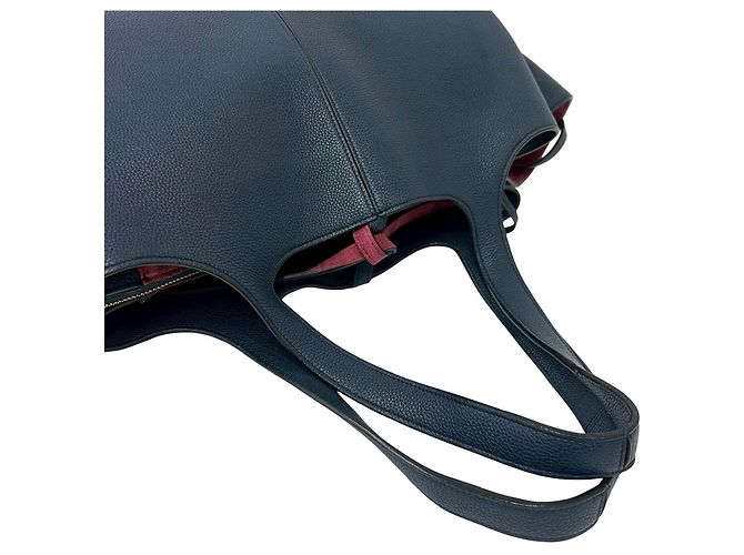 Céline Celine Blau Mittelgroße Tote aus genarbtem Kalbsleder Marineblau - Ansicht 9