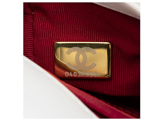 Chanel Mini Bianco in Pelle Trapuntata con Catena di Cornice Crudo - vista 6