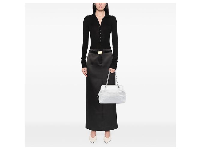Chanel Weißes CC Lammleder Rahmen Tote - Ansicht 7