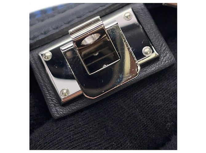 Borsa a mano mini Fourre-Tout Victoria 3 di Hermès Nero Blu - vista 14