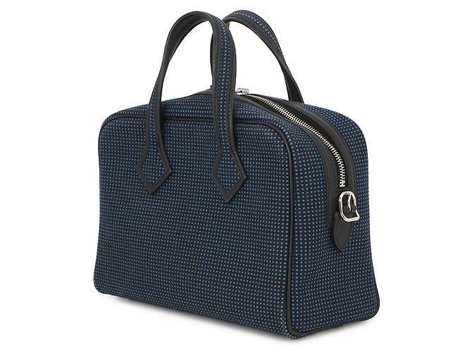 Borsa a mano mini Fourre-Tout Victoria 3 di Hermès Nero Blu - vista 2