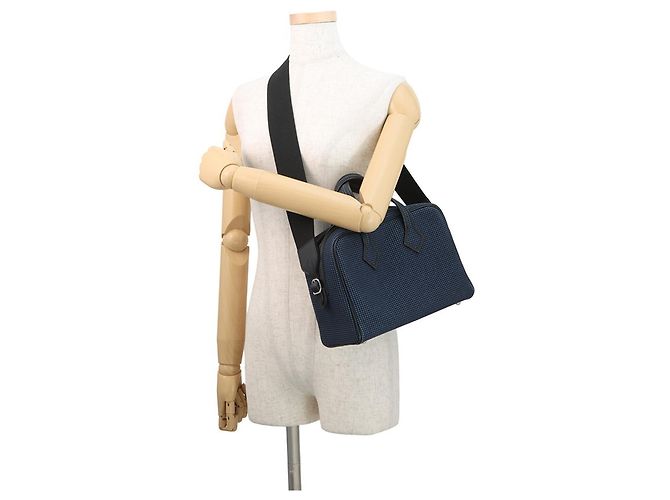 Borsa a mano mini Fourre-Tout Victoria 3 di Hermès Nero Blu - vista 6