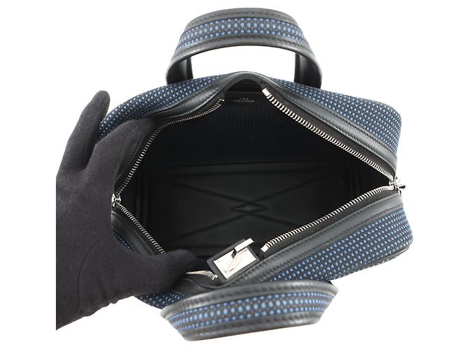 Borsa a mano mini Fourre-Tout Victoria 3 di Hermès Nero Blu - vista 7