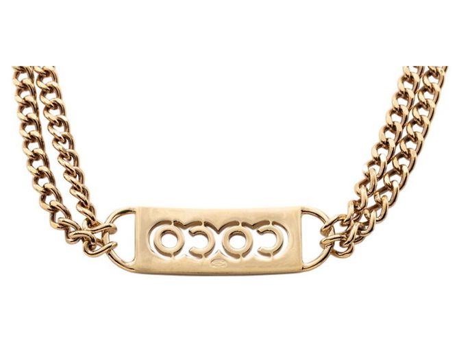 Collana in strass Chanel Coco Mark Rosa D'oro - vista 2