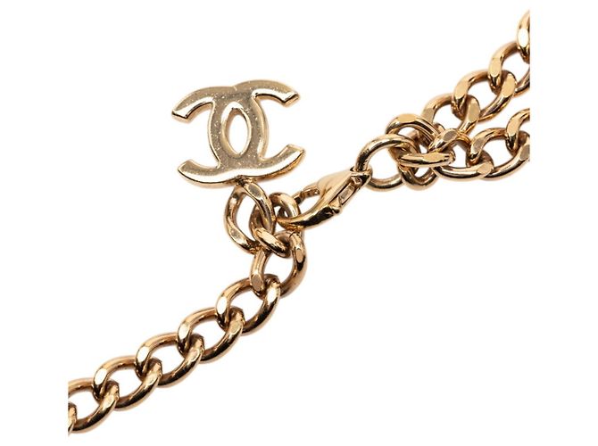 Collana in strass Chanel Coco Mark Rosa D'oro - vista 3