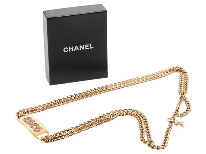 Collana in strass Chanel Coco Mark Rosa D'oro - vista 5