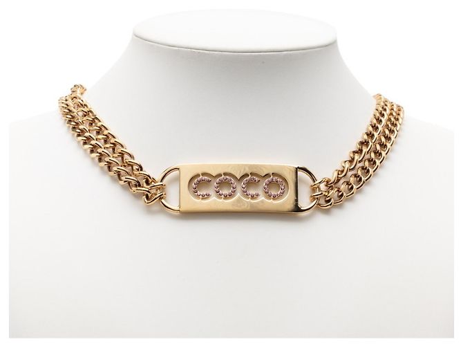 Collana in strass Chanel Coco Mark Rosa D'oro - vista 6