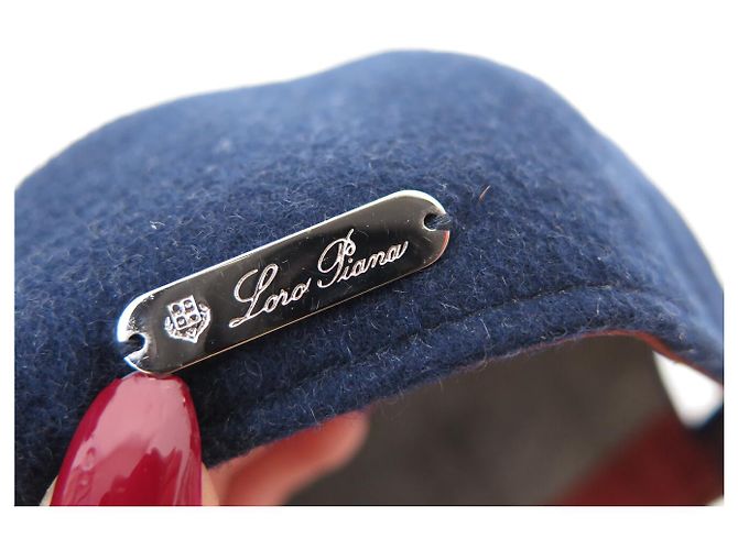 NUOVO CAPPELLO DA BASEBALL LORO PIANA M 57 IN CACHEMIRE BLU - vista 10