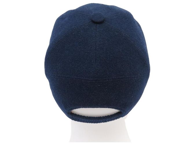 NUOVO CAPPELLO DA BASEBALL LORO PIANA M 57 IN CACHEMIRE BLU - vista 4