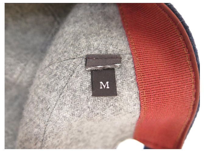 NUOVO CAPPELLO DA BASEBALL LORO PIANA M 57 IN CACHEMIRE BLU - vista 8