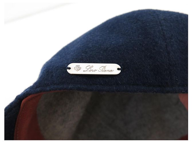 NUOVO CAPPELLO DA BASEBALL LORO PIANA M 57 IN CACHEMIRE BLU - vista 9