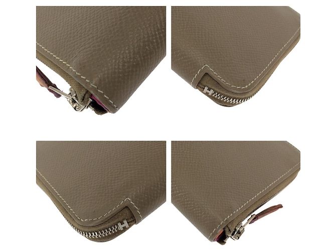 Carteira Longa Azap Silk'in Hermès Bege Marrom - vista 3