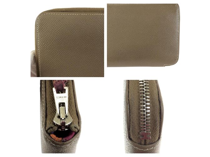 Carteira Longa Azap Silk'in Hermès Bege Marrom - vista 7