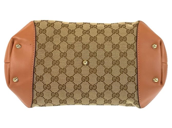 Gucci Heartbit Beiger Rosa GG Canvas Leder Tasche - Ansicht 10