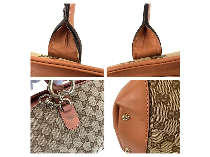 Gucci Heartbit Beiger Rosa GG Canvas Leder Tasche - Ansicht 5