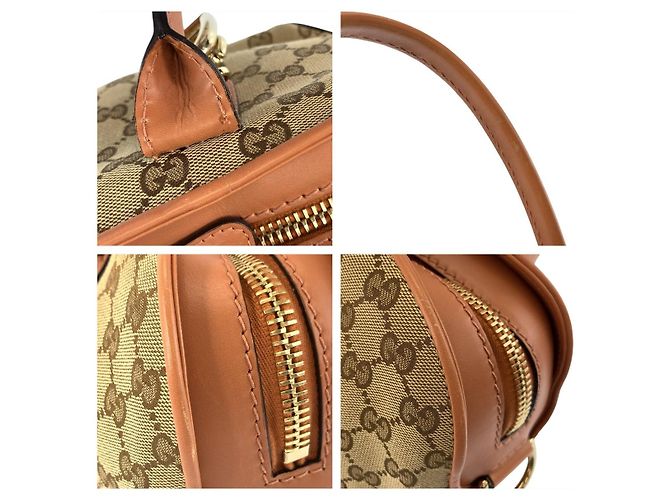 Gucci Heartbit Beiger Rosa GG Canvas Leder Tasche - Ansicht 6