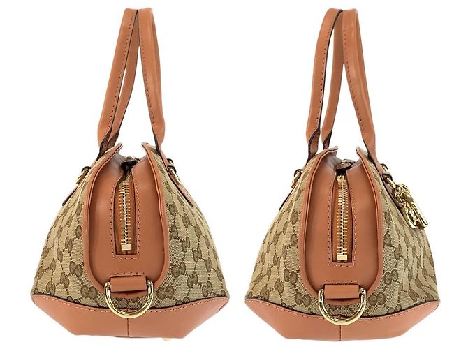 Gucci Heartbit Beiger Rosa GG Canvas Leder Tasche - Ansicht 8