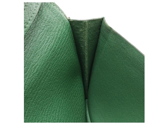 Portafoglio lungo Souffle Bearn in capra Hermès verde - vista 6