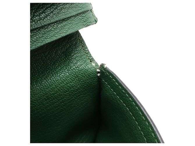 Portafoglio lungo Souffle Bearn in capra Hermès verde - vista 8