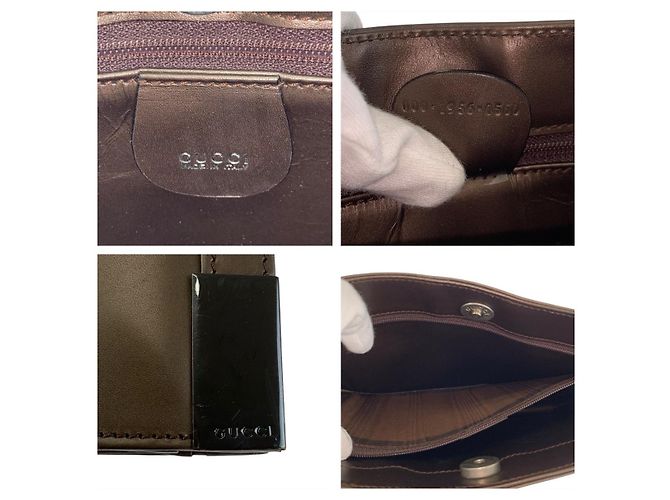 Gucci Metallic braune Leder Schultertasche - Ansicht 3