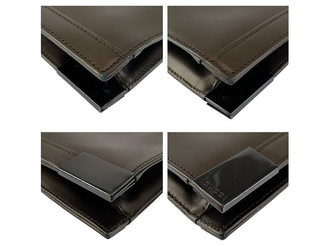 Gucci Metallic braune Leder Schultertasche - Ansicht 4