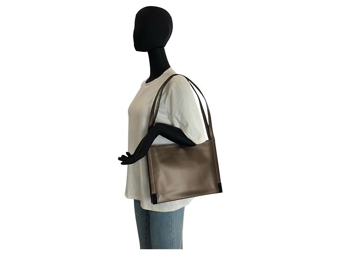 Gucci Metallic braune Leder Schultertasche - Ansicht 7