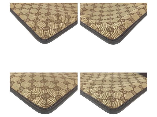 Borsa a Spalla in Tela GG e Pelle Gucci Marrone - vista 3