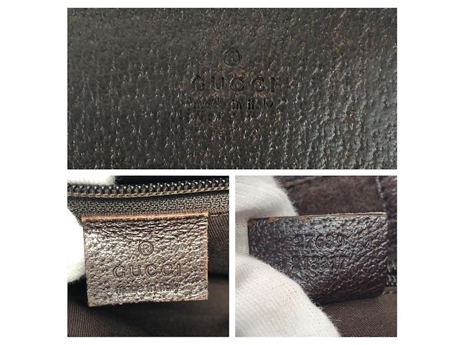 Borsa a Spalla in Tela GG e Pelle Gucci Marrone - vista 4