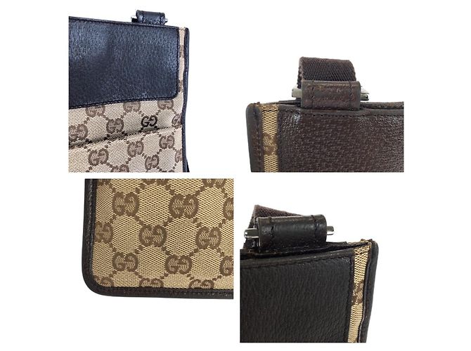 Borsa a Spalla in Tela GG e Pelle Gucci Marrone - vista 6