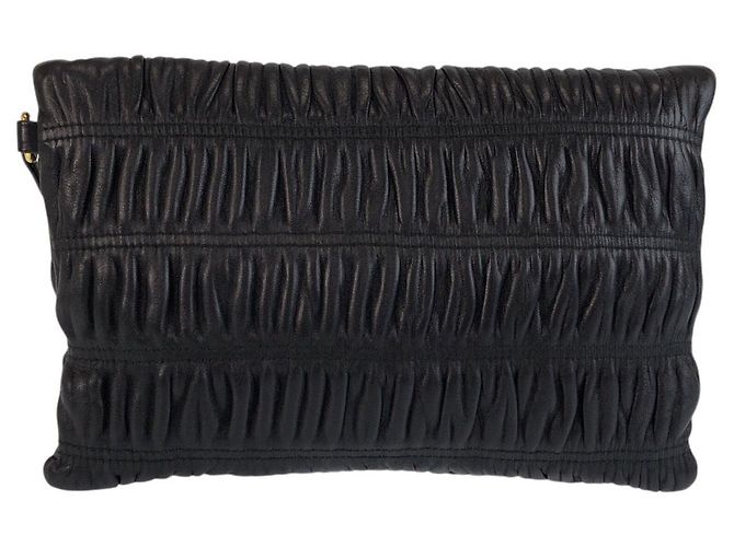 Clutch in pelle nera Prada Nero - vista 2