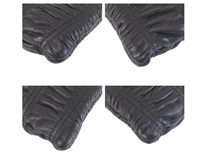 Clutch in pelle nera Prada Nero - vista 3