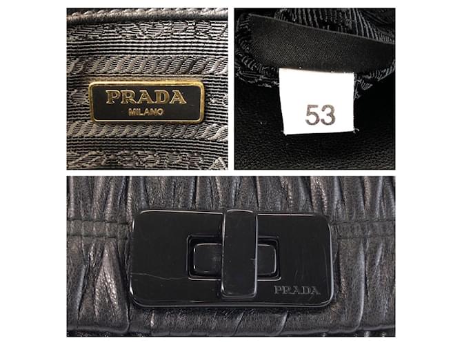 Clutch in pelle nera Prada Nero - vista 4