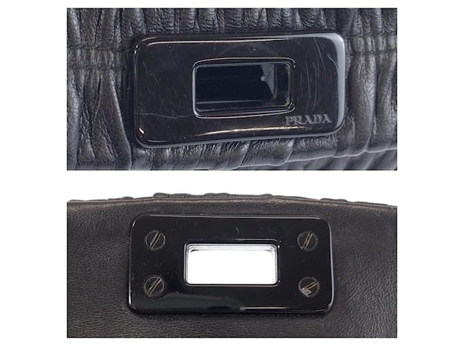 Clutch in pelle nera Prada Nero - vista 6