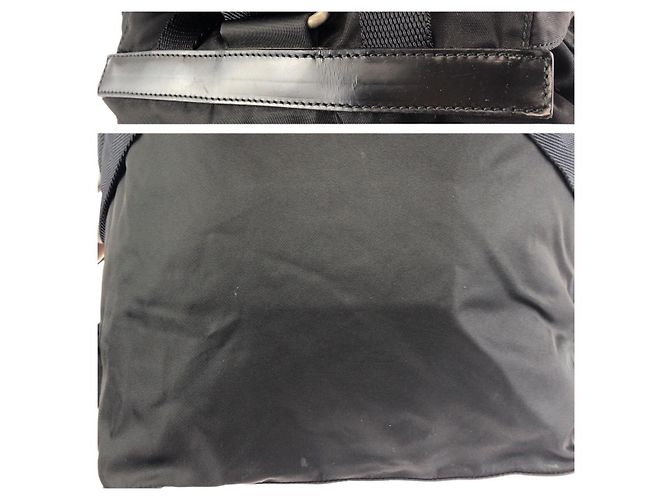 Prada Nylon-Leder Tessuto Logo Rucksack Schwarz - Ansicht 6