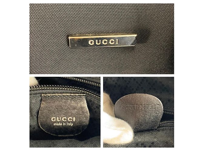 Sac fourre-tout en nylon/cuir Gucci Noir - vue 3