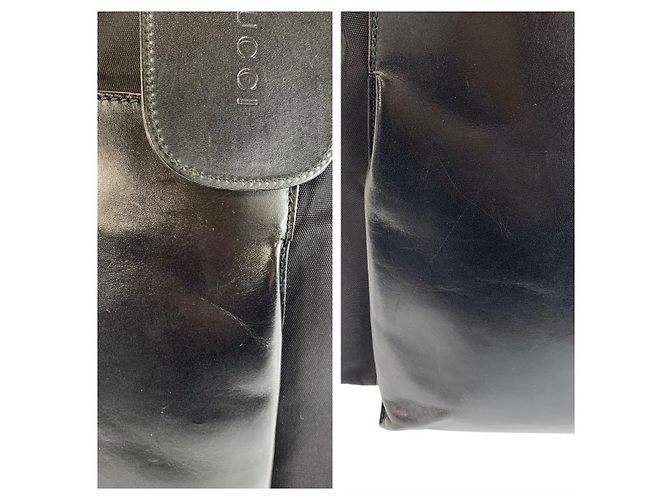 Sac fourre-tout en nylon/cuir Gucci Noir - vue 5