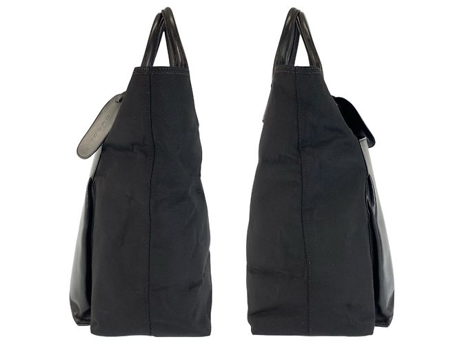 Sac fourre-tout en nylon/cuir Gucci Noir - vue 7
