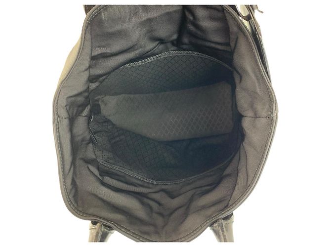 Sac fourre-tout en nylon/cuir Gucci Noir - vue 9