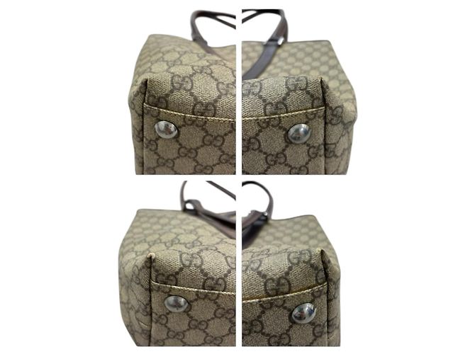 Bolso tote de lona GG Supreme de cuero de Gucci Castaño - vista 5