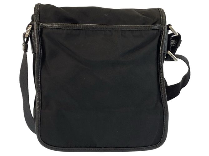 Bolso de Hombro de Nylon y Cuero Tessuto de Prada Negro - vista 2