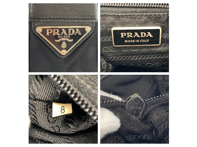 Bolso de Hombro de Nylon y Cuero Tessuto de Prada Negro - vista 3