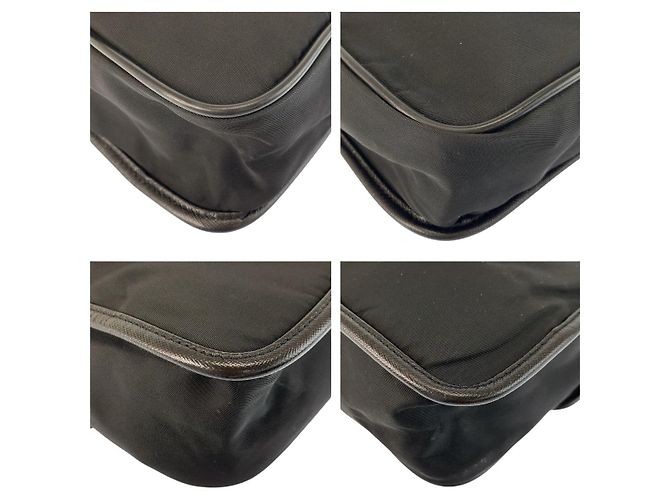 Bolso de Hombro de Nylon y Cuero Tessuto de Prada Negro - vista 4