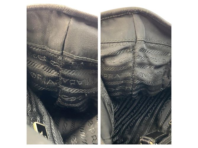 Bolso de Hombro de Nylon y Cuero Tessuto de Prada Negro - vista 5