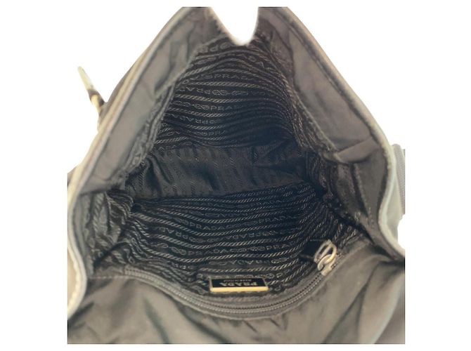 Bolso de Hombro de Nylon y Cuero Tessuto de Prada Negro - vista 8