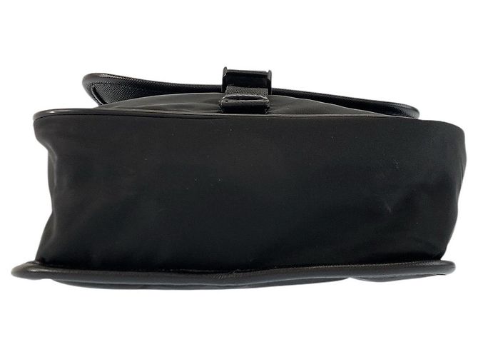 Bolso de Hombro de Nylon y Cuero Tessuto de Prada Negro - vista 9